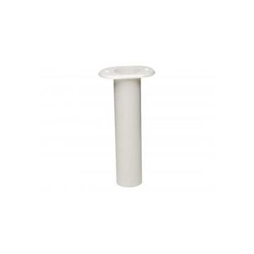Rod holder flat top White 1-1/2" ID "2" OD 9-1/2"L flush mount long HDPE material