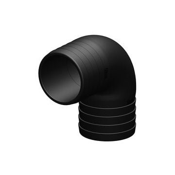 Hose connector 90 deg. Black 50 mm GRP