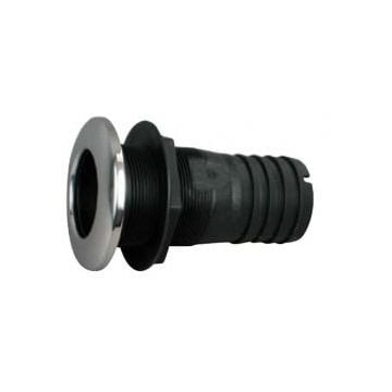 Thru hull straight composite 1-1/2" hose SS capped