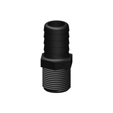 Hose connector Black 1"x 28 mm Male BSP GRP
