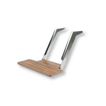 Footrest support mount "Poseidon SS polished teak tip-up panel H260 mm