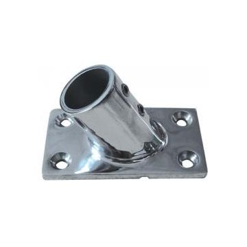 Stanchion Fitting Base 45° Rectangular 7/8" Stainless Steel 316