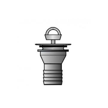 Drainer straight F 1" plastic with stopper