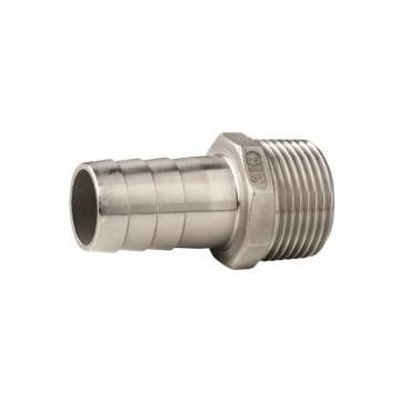Hose connector M SS316 1-1/4"x35mm hose tail (BSP thread)