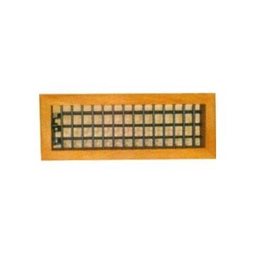 Air grille 12" x 5" supply air closeable teak wood