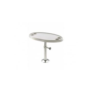 Table oval 450 x 760 mm PTT5070 manual adjustable 500-700 mm aluminium pedestal removable from base Dia.178 mm