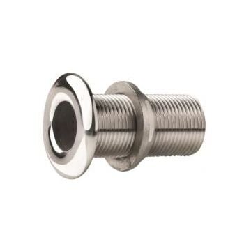 Thru-hull 3/8" SS316 fitting rounded flange