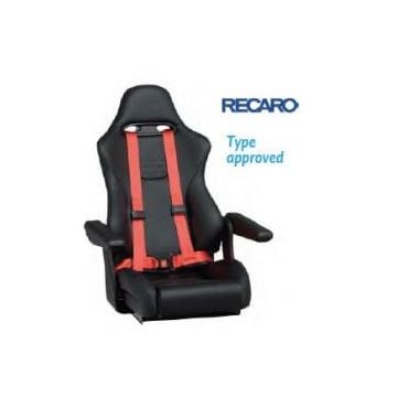 Seat Upholstery North Sea Fabric with Belt Holes, Adjustable Backrest and Headrest, Tip-Up Armrests, Black Artificial Leather