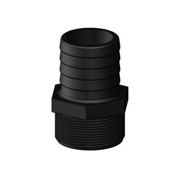 Hose connector Black 2"x 50 mm Male BSP GRP