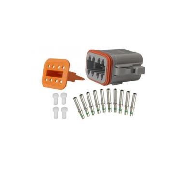 Repair pack DT 8 cavity plug includes (1) 6 way plug, (1) 8 way wedge lock, (10) socket & (4) cavity plug