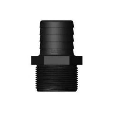 Hose connector black M 3"x75mm Male BSP GRP