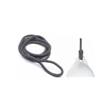Rope polyester 8mm x 1.5m black high tenacity with eye