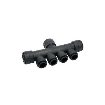 Manifold rail 1 IN 22 mm x 4 OUT 10 mm (plastic)