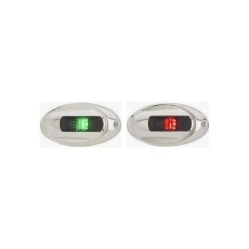 Light navigation elliptical 2NM LED red/green vertical mount pair for 20m boat