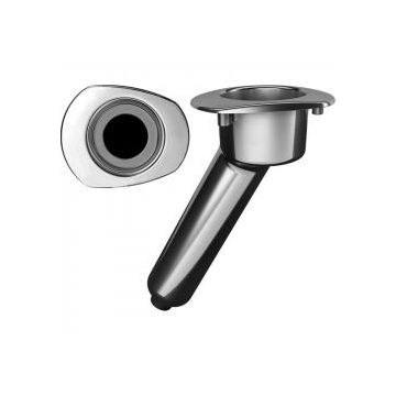 Rod cup holder SS316 screwless 30 deg. Oval top rod Drain 3/8" NPT