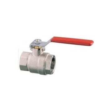 Valve ball 3/8" F-F Art1575 Brass (Nickel plated) PN30 full flow. Handle made of coated iron.