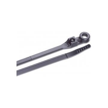 Cable Tie Mounting 6" Black 25pc UV resistant