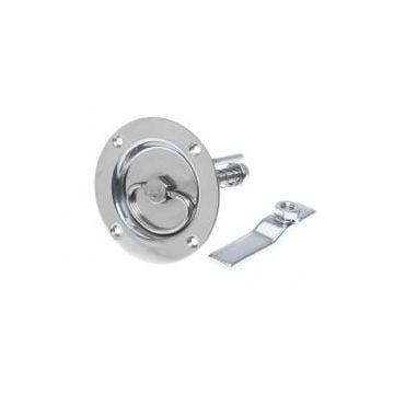 Latch heavy duty set dia. 97mm SS304 electro polished (cut out dia. 70mm) lockable with retrogressive spring and stop