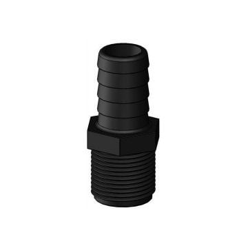 Hose connector Black 1"x 25 mm Male BSP GRP