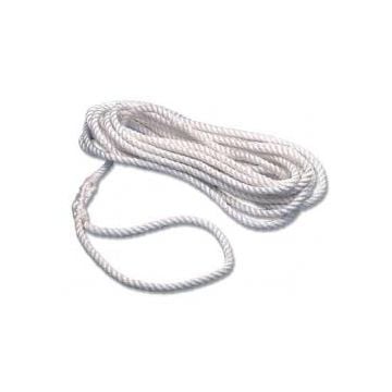 Mooring Line 3-Strand Polyester 8mm x 8m White with 20cm Spliced Eye