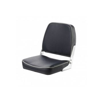 Seat classic FISHERMAN CHFSBW foldable blue with white seam artificial leather upholstery Supplied without pedestal. Fits all pedestals.