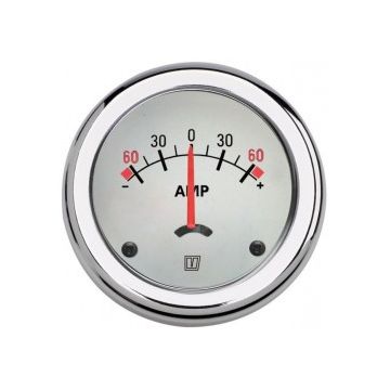 Ammeter AMPSWL white 12/24V (+/- 100A) cut-out Dia. 52 mm with separate shunt