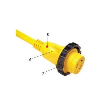 Shore Power Cordset 25ft 50A 125/250V 4-Wire Yellow
