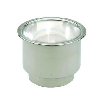 Drink holder white LED SS 3.2"D x 3.6"dia