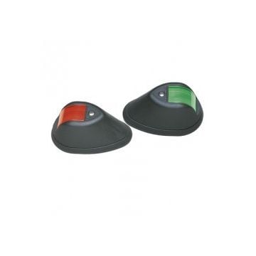 Navigation stbd+port 12V black body on black polymer base side mount side light set