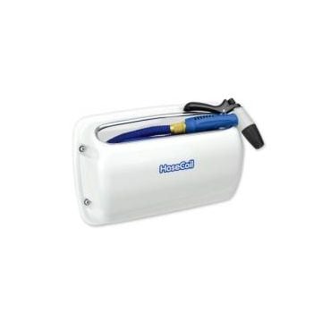 Hose coil 25' blue kit expandable hose with white side mount enclosure
