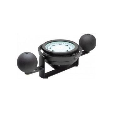 Compass NS-7.5-SB Bracket Mount 7.5" Flat Card Dial 12V Night Light with Quadrantal Corrector Spheres Black Navy Standard Series