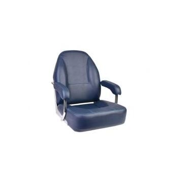 Seat helm MASTER CHFASB blue artificial leather upholstery SSframe & fixed armrest without pedestal