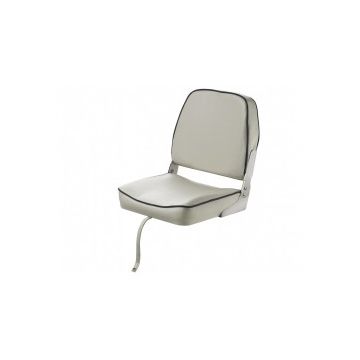 Seat classic FISHERMAN CHFSWW foldable white with blue seam artificial leather upholstery Suplied without pedestal. Fits all pedestals.