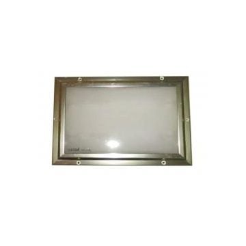 Light fluorescent 24V recessed with rectangular Brass casing & frosted White glass