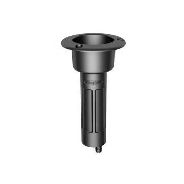Rod cup holder ABS round top 0 deg. drain barb 3/8" (Black)
