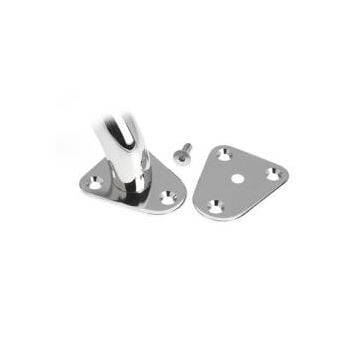 Frontal montage triangle 54x63mm SS316 electro polished for hand rail Dia. 25 mm