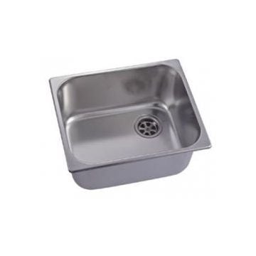 Sink Square SS 350x350x150mm Mirror Polished with Drain Cover No Waste Kit