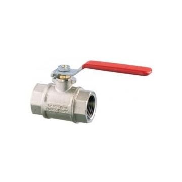 Valve ball 1" F-F Art1577 Brass (Nickel plated) PN40 full flow. Handle made of coated iron.