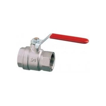Valve ball 1/4" F-F Art1560 Brass (Nickel plated) PN25 full flow. Handle made of coated iron.