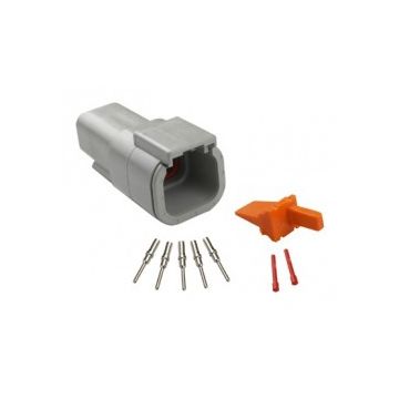 Repair pack DTM 8 cavity receptacle includes 1 x 8 way receptacle, 1 x 8 way wedge lock & 10 x pins & 4 x red cavity plug