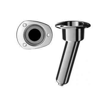 Rod cup holder SS316 Oval top 15 deg. rod Drain 3/8" NPT