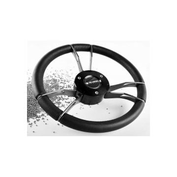 Steering Wheel 931 Dia.357mm Titanium Spokes Black PU Rim Keyed Hub