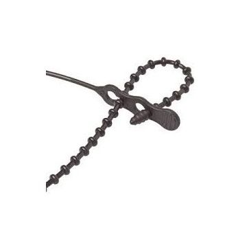 Cable Tie Beaded Reusable 18" Black 10-Pack