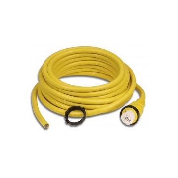 Shore power 50 ft 32A 250V (Y) male end blunt cut 8/3 cable cordset Yellow colour