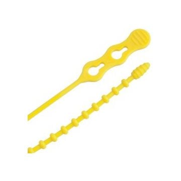 Cable Tie Beaded Reusable 24" Yellow 5-Pack