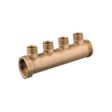 Manifold 83 mm 2 x 1" G(F-M) "2 x 1/2" G1(M) Brass Art1007