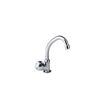 Tap Fold down chrome J spout 1/2" M BSP inlet 1 knob swivelling ABS handle