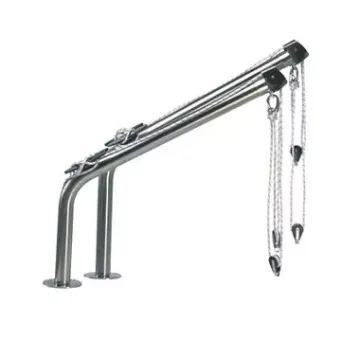 Pivoting Davits- 160 Kg Capacity, Foldable Tender Lifting System with Blocks & Lines (Pair)