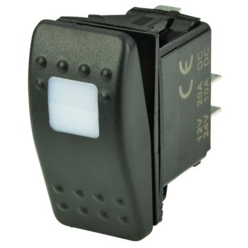 Contura Switch SPST Off/On 12/24V DC 20A/15A with Amber LED