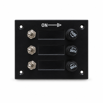 Switch Panel 3 Way Toggle with Fuse Holders